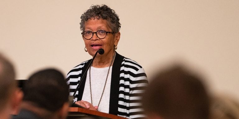 Dr. Brenda Armstrong, senior associate dean for student diversity, recruitment and retention at Duke University School of Medicine, delivered the 11th Annual Jose G. Albernaz Golden Apple Distinguished Lecture at East Carolina University on Monday. (Photos by Cliff Hollis)