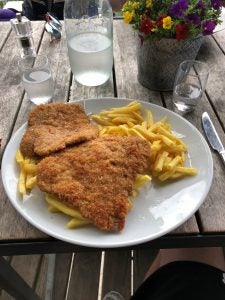 Schnitzel from a restaurant in the Black Forest