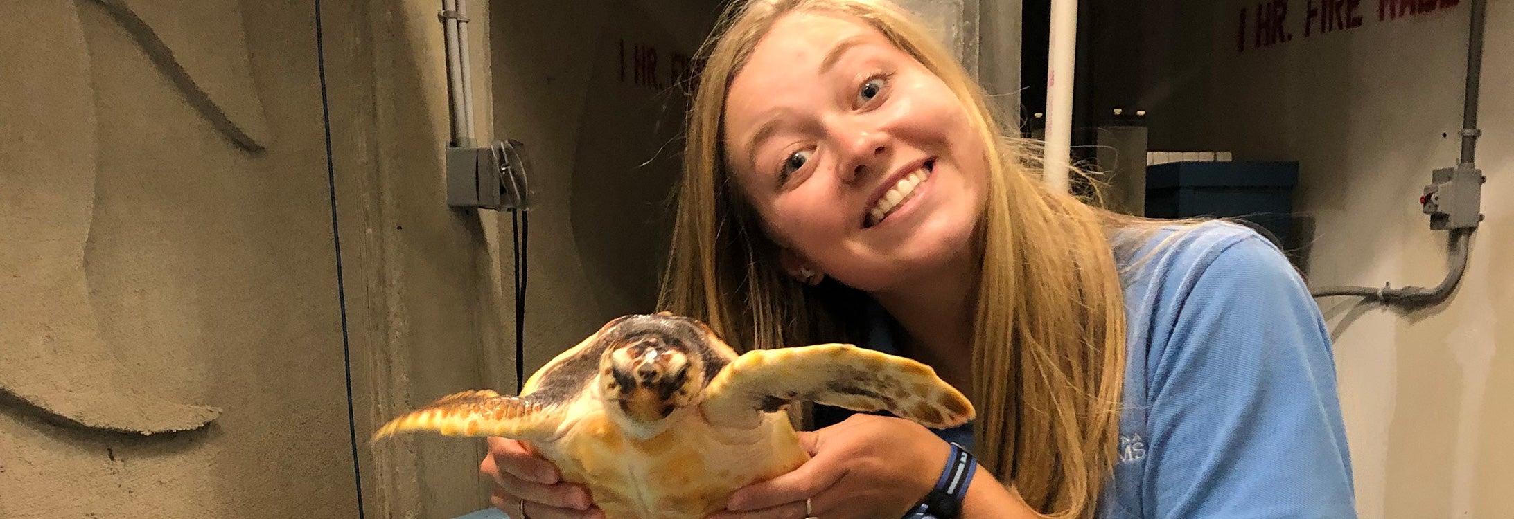 Student Emily Scott interned this summer at the North Carolina Aquarium at Fort Fisher.
