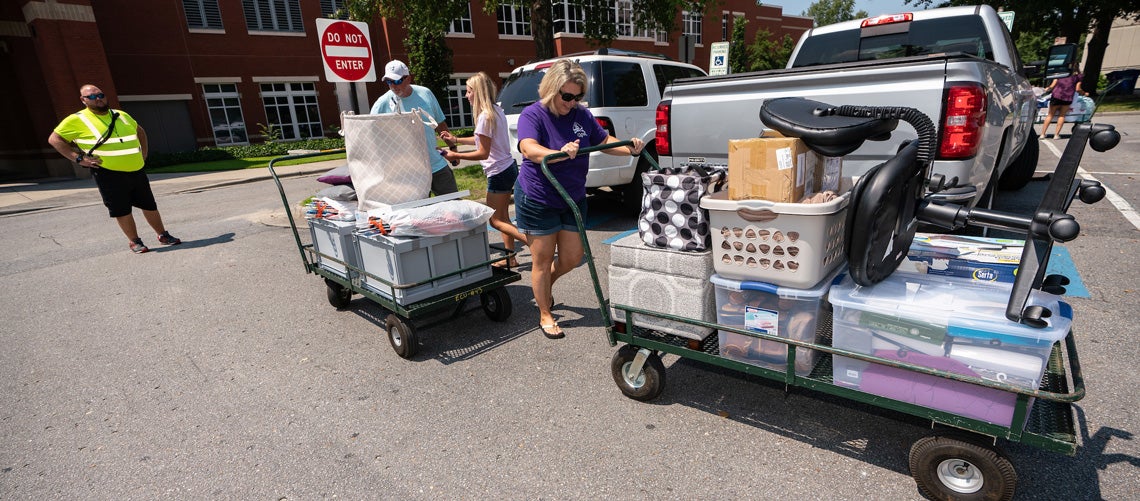 Hand carts came in handy on the first full day of move-in at ECU on Aug. 15. 