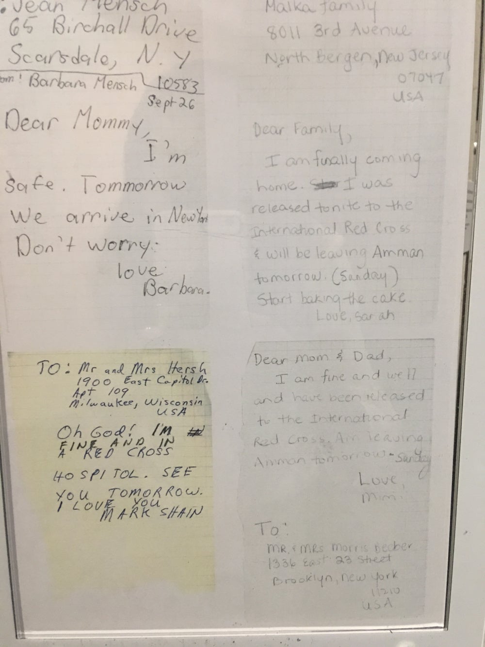 Letters written by children separated from their parents