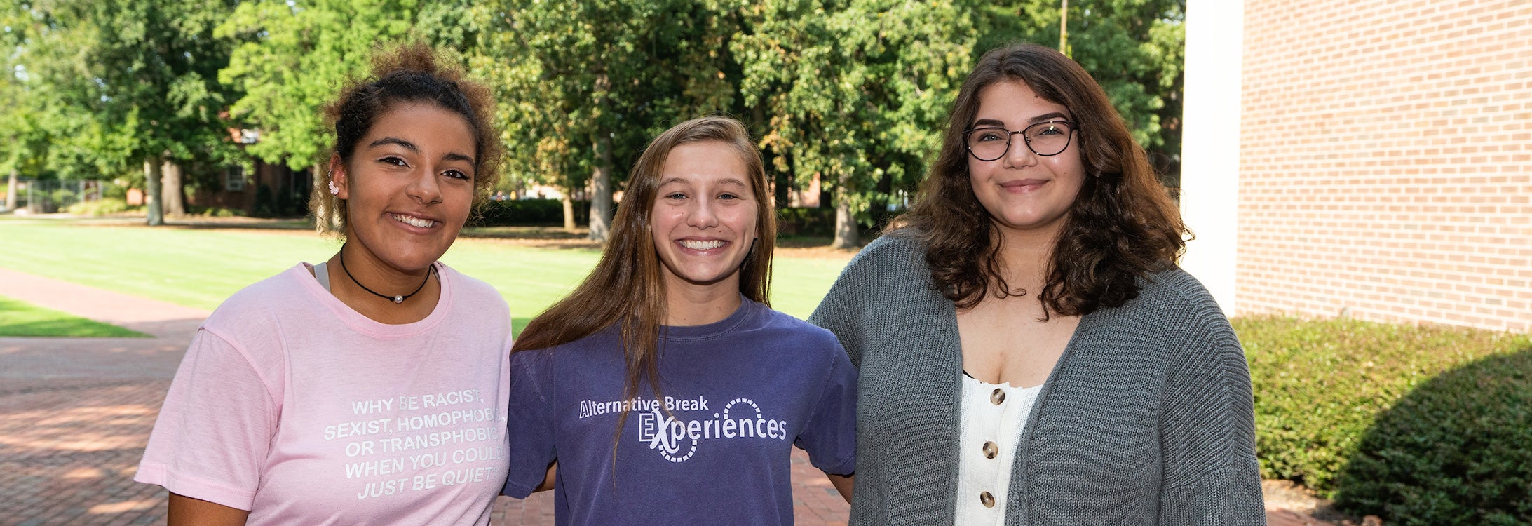 Makayla Harris (left), Madison Weeks and Erin Mackey are the current Gordon Darragh scholarship recipients. Their four-year scholarship covers tuition, fees, room and board, and emphasizes leadership development. (Photos by Cliff Hollis)