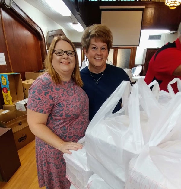 College of Nursing faculty member Dr. Michelle Skipper, right, worked with church members and volunteers at St. Pauls United Methodist Church to provide hot meals for those in need after Hurricane Florence caused flooding in their community. (Contributed photo)