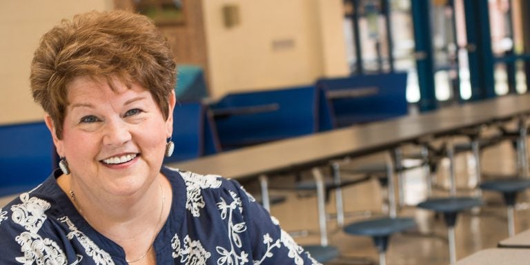 ECU College of Nursing faculty member Dr. Michelle Skipper, who was awarded the Governor’s Award for Public Service last year for helping St. Pauls residents after Hurricane Matthew in 2016, is back in action in the aftermath of Hurricane Florence. (Photo by Cliff Hollis)