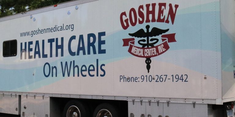 The new Goshen Medical Center mobile medical van will transport health care providers and medical equipment to provide care in remote areas of eastern North Carolina. (Photo by Matt Smith)