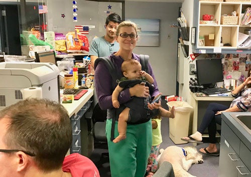 Drs. Hayley and Andres Afanador stayed in their Wilmington medical office with their two young children for several days in order to be in position to treat patients during Hurricane Florence. (Photo courtesy of Todd Kornegay)