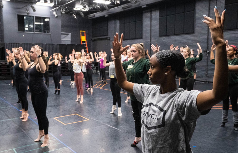 High school students participate in College Dance Day
