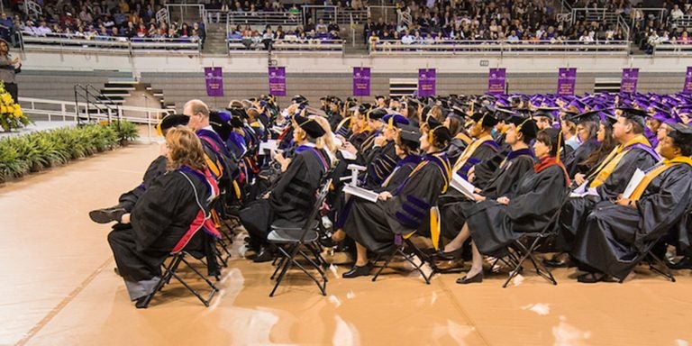 ECU’s Fall Commencement Ceremony will take place Friday, Dec. 14 at 9 a.m. in Minges Coliseum. (Photos by Cliff Hollis)