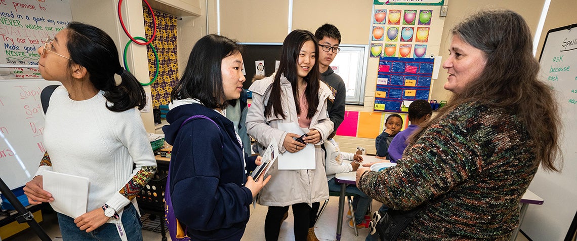 Chinese students studying to be teachers.