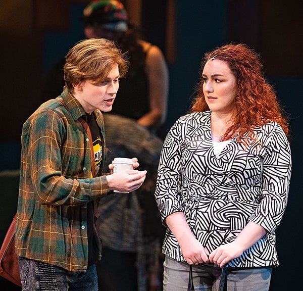 Drew Wells and Kennedy Young in “If/Then.”