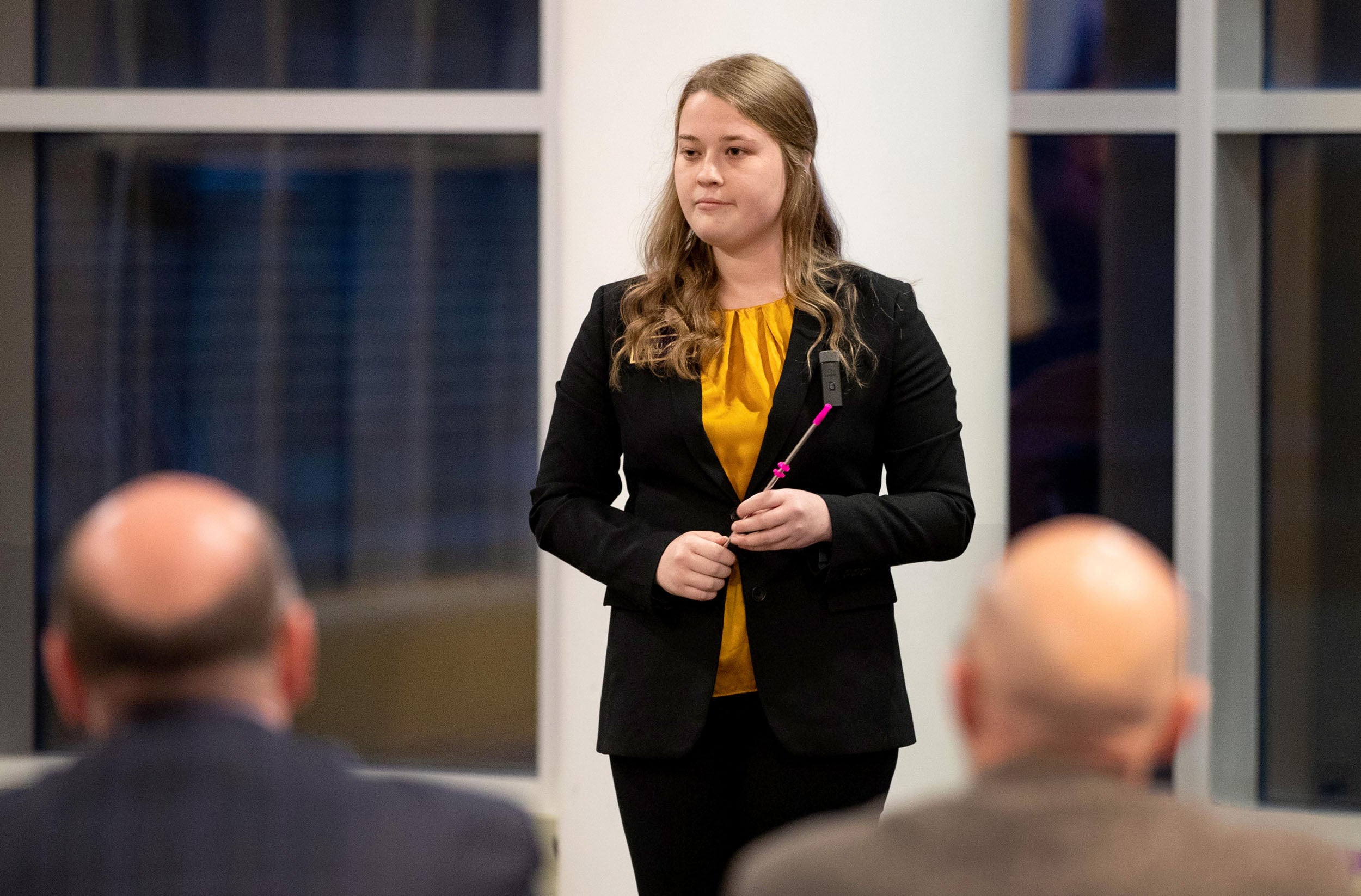 Freshman Grace Krell of SweetSip took home second place and $10,000 after competing in the final round of the Pirate Entrepreneurship Challenge. 