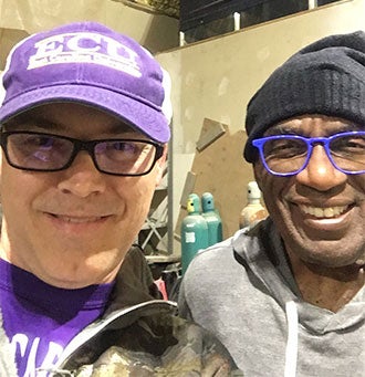 Dickerson snags a selfie with the “Today” show’s Al Roker while in Alaska. (Photo by Dan Dickerson)