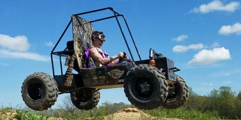 ECU Baja team captain Evan Diener tests the buggy at the Blackjack Mx Off Road Park. (Contributed photos)