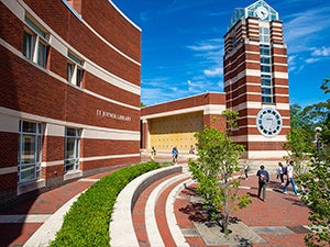 Link to campus photo of ECU clock tower