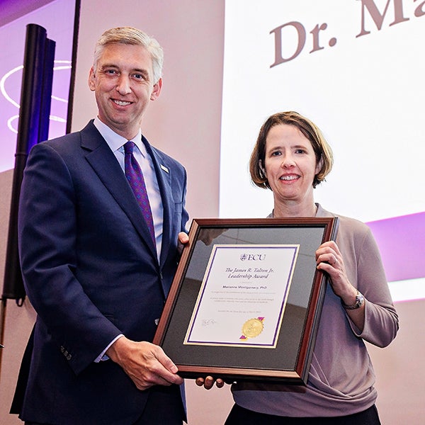 Dr. Marianna Montgomery receives the James R. Talton Jr. Leadership Award. 