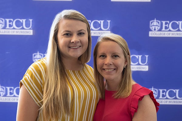 Morgan Braxton, left, and Taylor Nelson make up the first cohort in the ECU College of Nursing’s BSN to PhD program. Both earned Early Assurance spots in the program through the Honors College. 