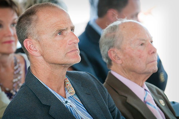 Dr. Ledyard E. Ross Jr., right, and his son Dr. Dennis Ross attended the opening ceremony for the new Dental Service Learning Center in Ahoskie.