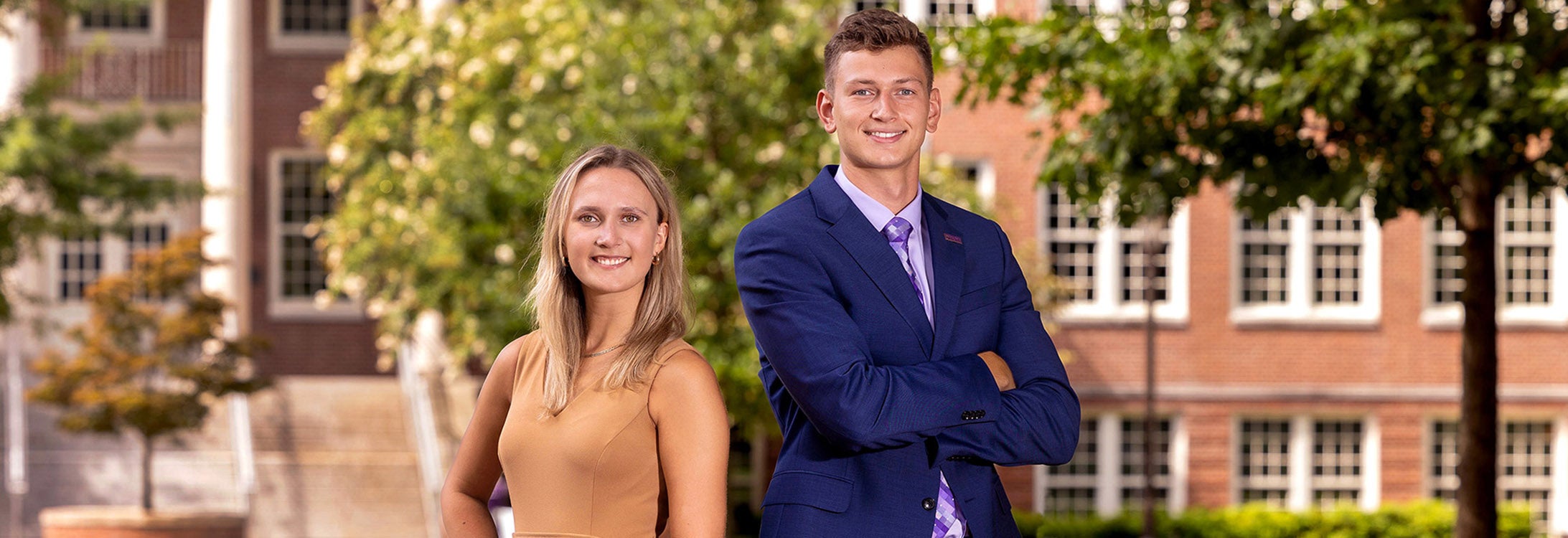 Emily Yates, left, and Ryan Bonnett represent ECU’s student body as vice president and president, respectively, of the Student Government Association.