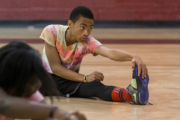 An Ahoskie Middle School student participates in a physical activity exercise through MATCH Wellness, a program created to combat childhood obesity and that was recently included in research on adolescent physical activity at the Brody School of Medicine.