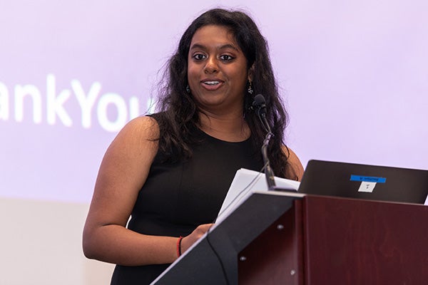 Rachana Charla, a Harriot College and Honors College junior majoring in biology and minoring in gender studies, received the Detlev M. Bunger Scholarship.