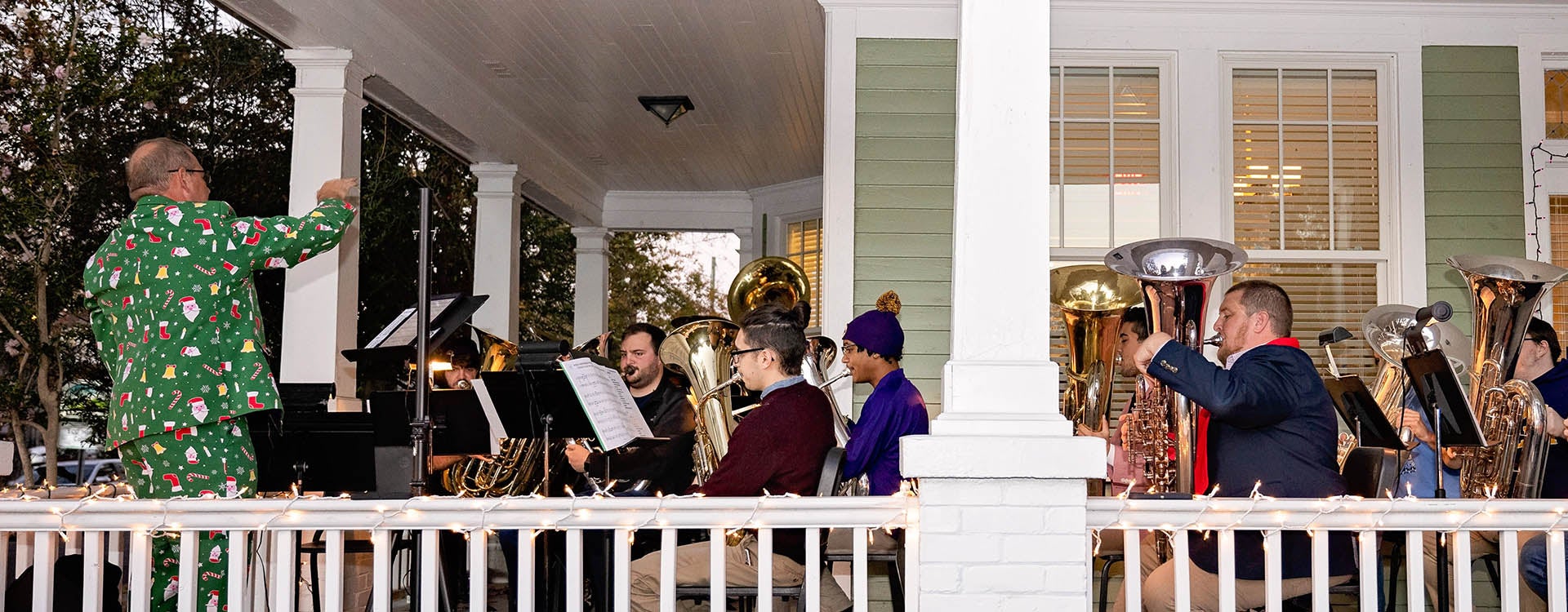 Dr. Jarrod Williams leads TubaChristmas in 2021.