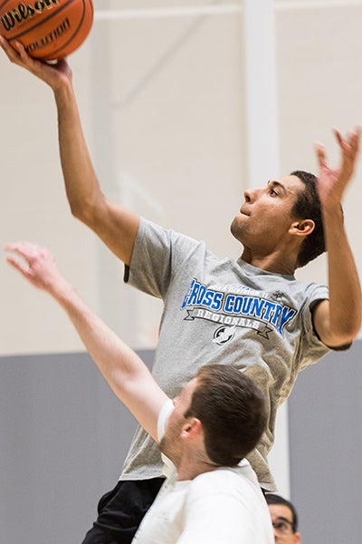 Students play basketball in the Health Sciences Student Recreation Center in 2017. ECU recently participated in a national walking challenge.