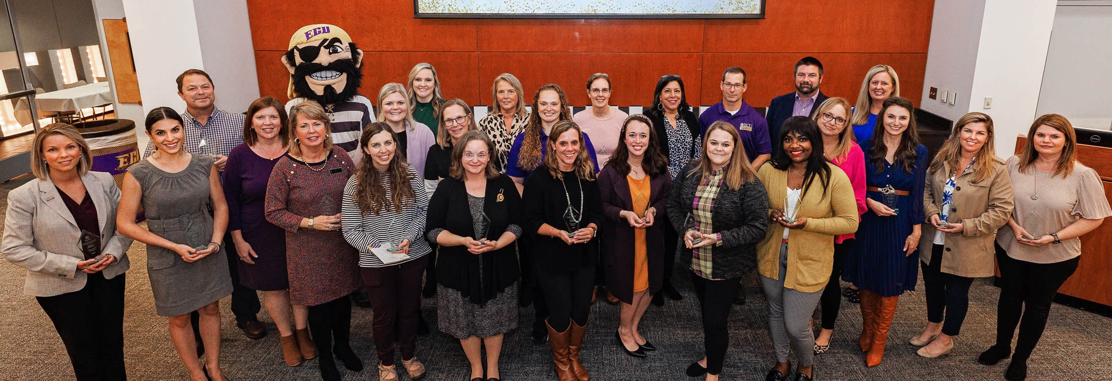 ECU faculty and staff were honored as 2022 Treasured Pirates during a ceremony in Harvey Hall on Wednesday.