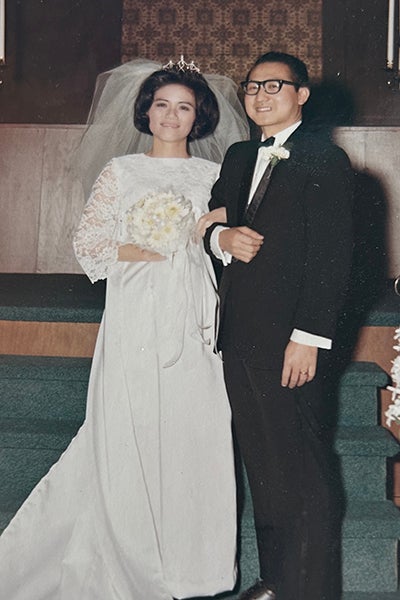 Sophia and Peter Ku were married near campus at Immanuel Baptist Church in 1968.