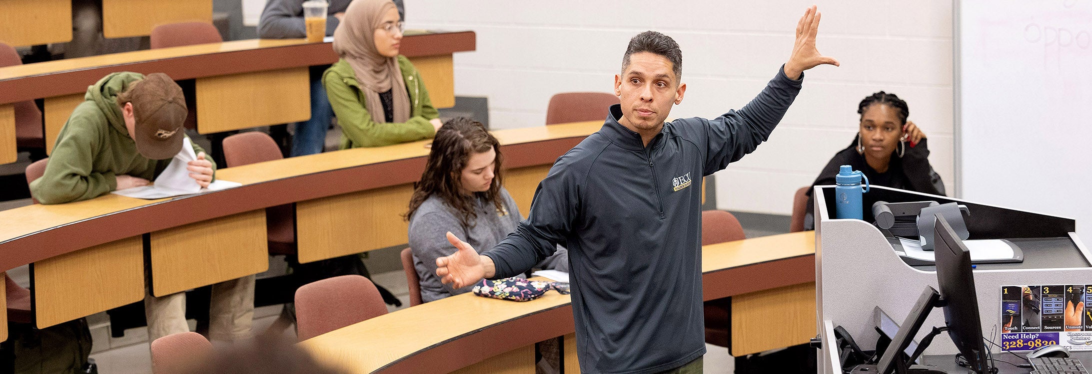 Corey Pulido teaches a class.