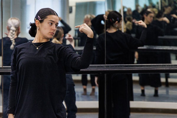 A dancer rehearses for “Pieces of Us.”