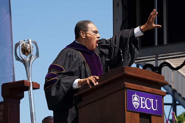 Freeman A. Hrabowski III, president emeritus of the University of Maryland, Baltimore County, delivered the keynote address, encouraging the graduates to never stop learning.