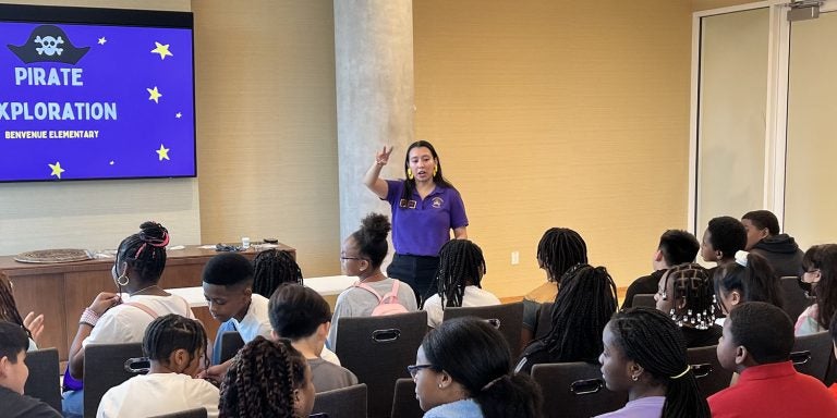 Nearly 100 fifth grade students from two North Carolina elementary schools visited East Carolina University this spring to tour the campus and learn about the educational, recreational and career possibilities available to them as future Pirates.