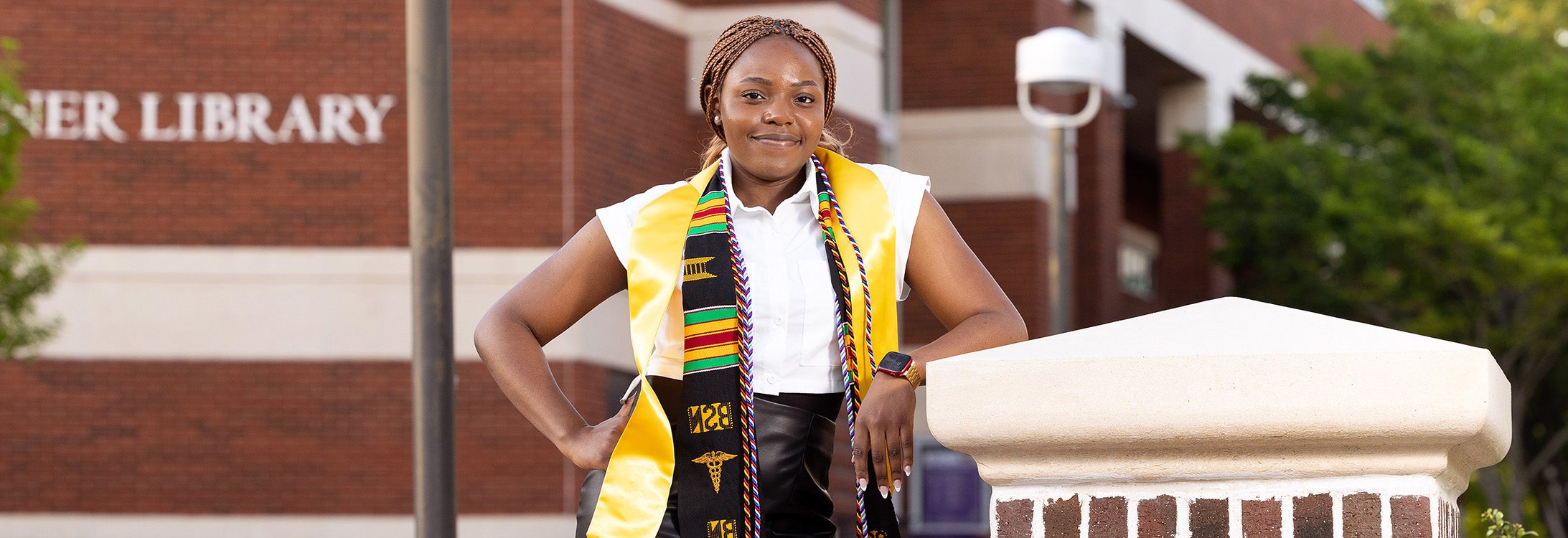 Esther Olajide graduated from East Carolina University's College of Nursing’s Bachelor of Nursing program after spending nearly a year deployed with the Navy.
