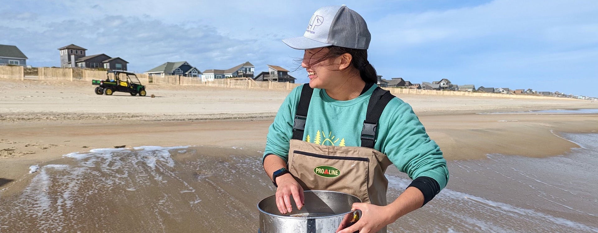 At the ECU Coastal Studies Institute, Chan received an introduction to research in marine science with a study focused on the effects of beach nourishment on sea turtle nesting.