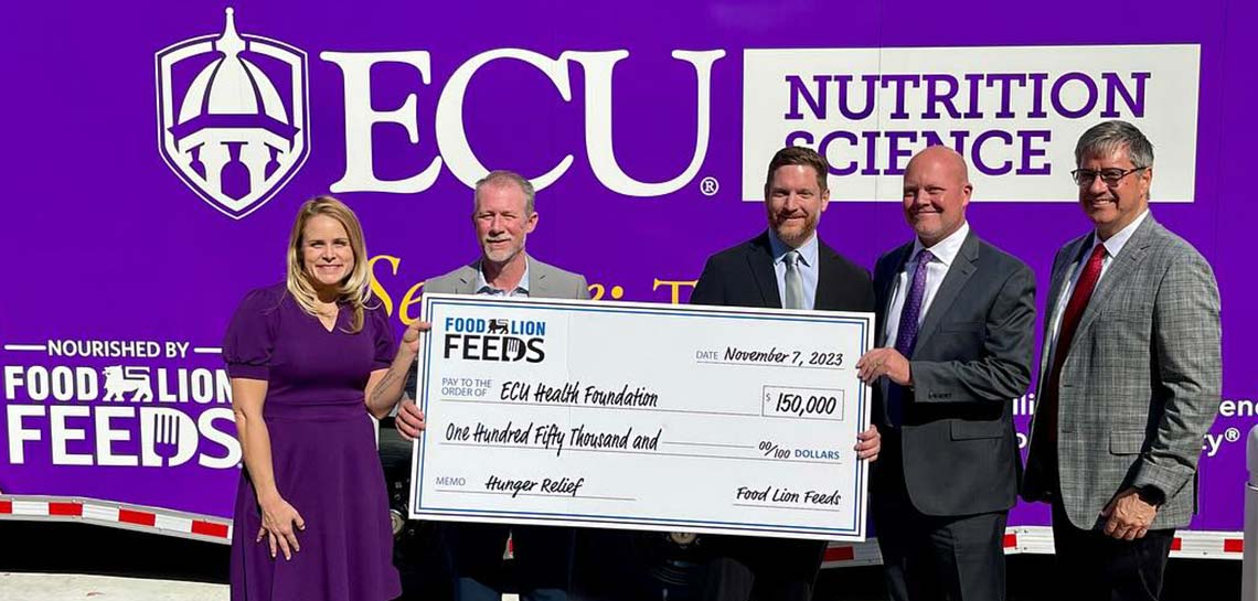 Food Lion invested $150,000 to support the College of Allied Health Farm 2 Clinic initiative. (ECU Photo by George Crocker) 