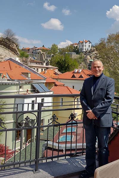 Dr. Robert Orlikoff, the dean of the College of Allied Health Sciences, in Bulgaria.