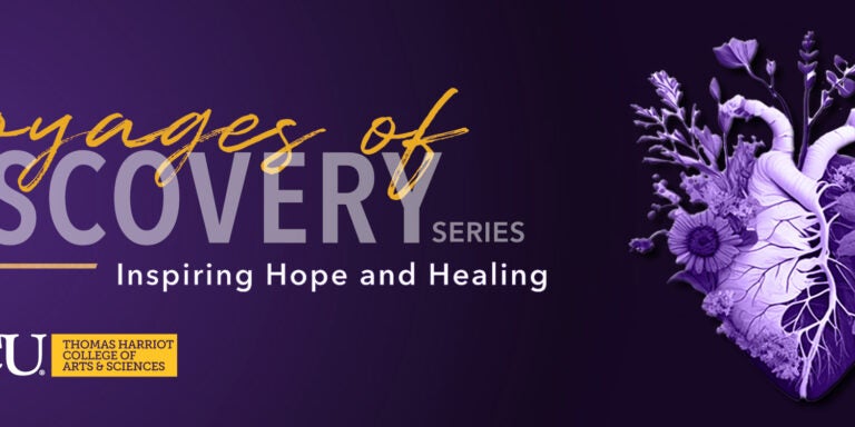 This year's Voyages of Discovery Series will feature an accomplished actor and an Olympic gymnast who will address the theme of inspiring hope and healing. (ECU Graphic by Creative Services)