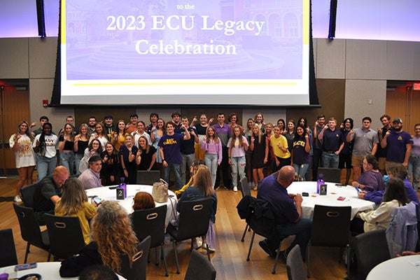 Forty-nine students were recognized for their family legacies at the ECU Alumni Association Legacy Pinning Ceremony.